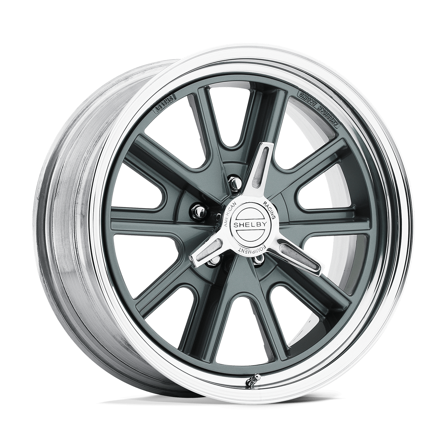 American Racing VN427 Shelby Cobra 15x9 Two-Piece Mag Gray w/Polished Barrel -45mm ET 5x114.3