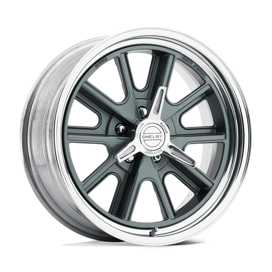 American Racing VN427 Shelby Cobra 15x9 Two-Piece Mag Gray w/Polished Barrel -45mm ET 5x114.3