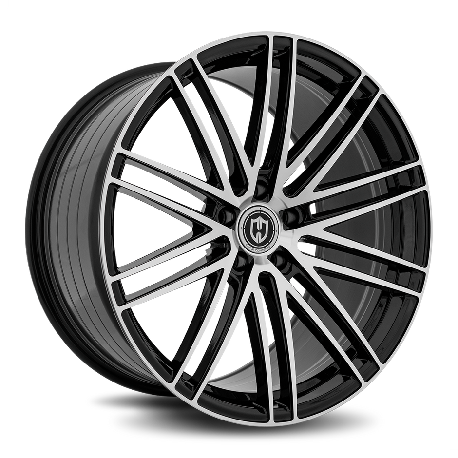 Curva CFF50 20x9 Gloss Black Machine Face wheel