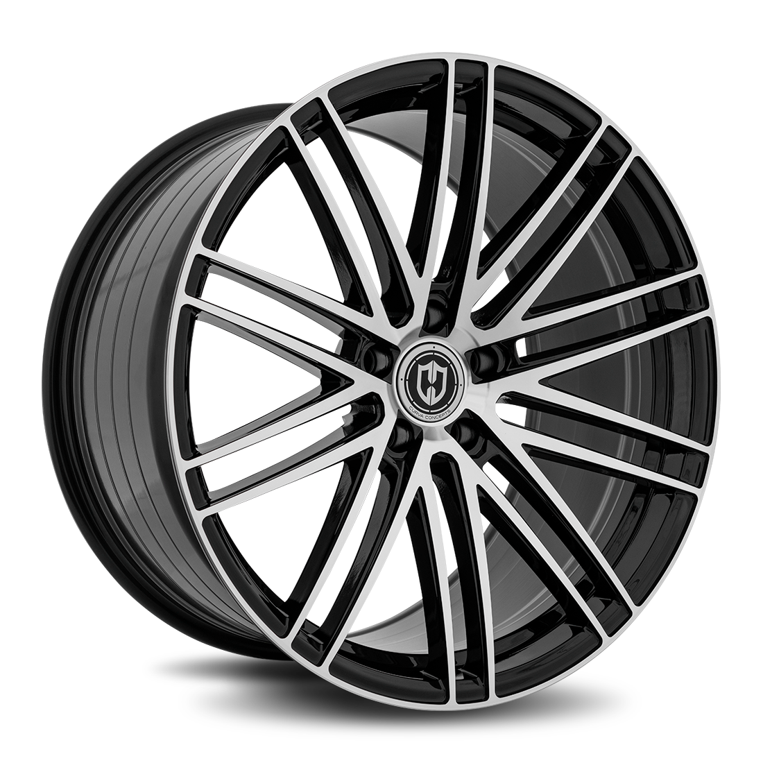 Curva CFF50 20x9 Gloss Black Machine Face wheel