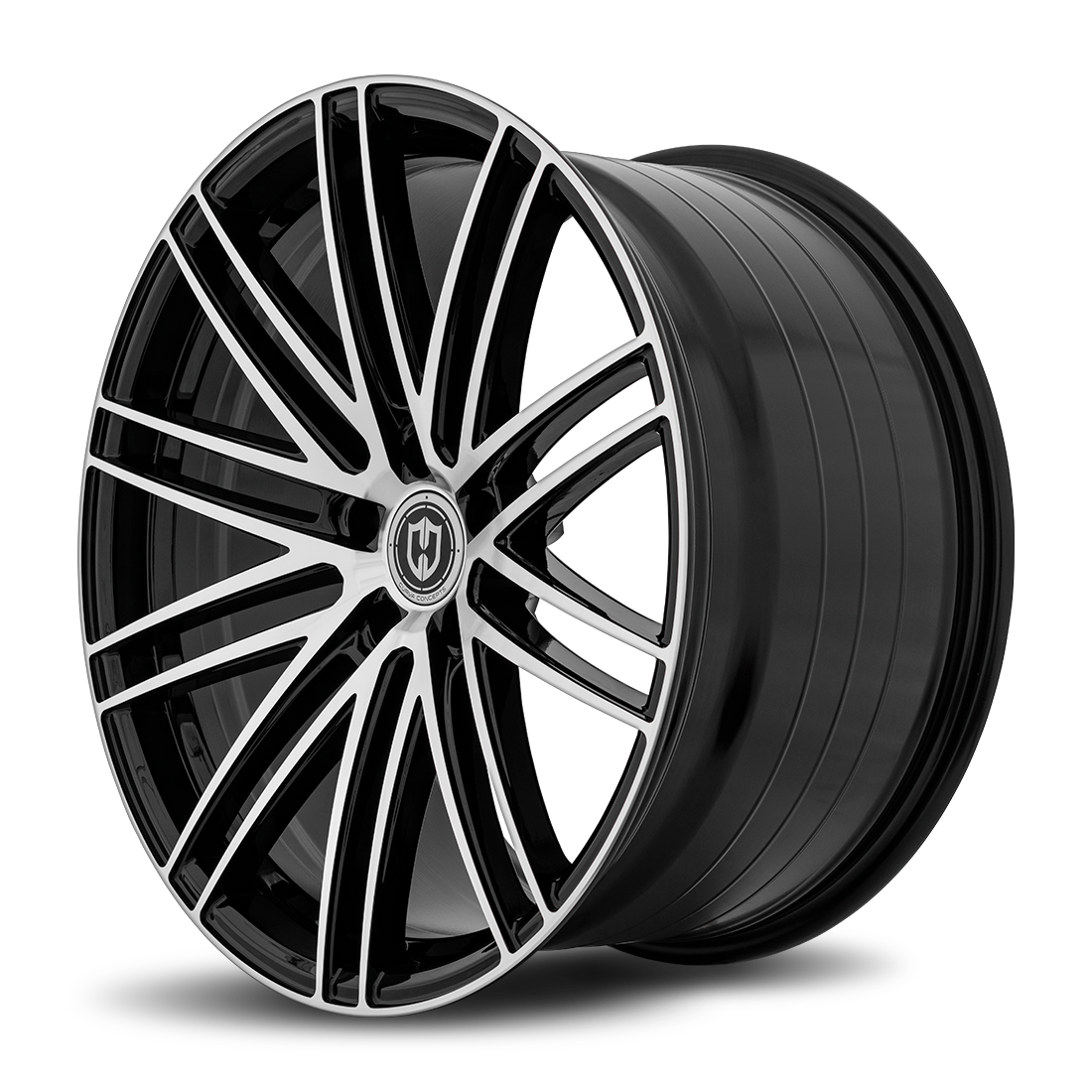 Curva CFF50 20x9 Gloss Black Machine Face wheel