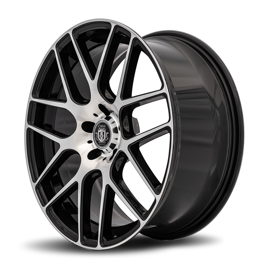 Curva C7 20x9.5 Gloss Black Machine Face wheel