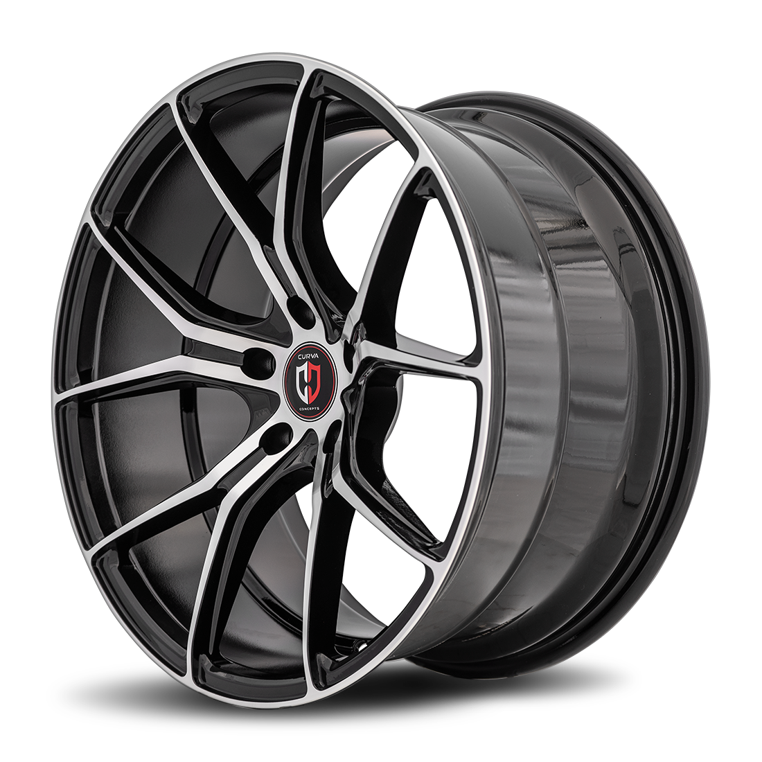 Curva C42 20x10 Black Machine Face wheel