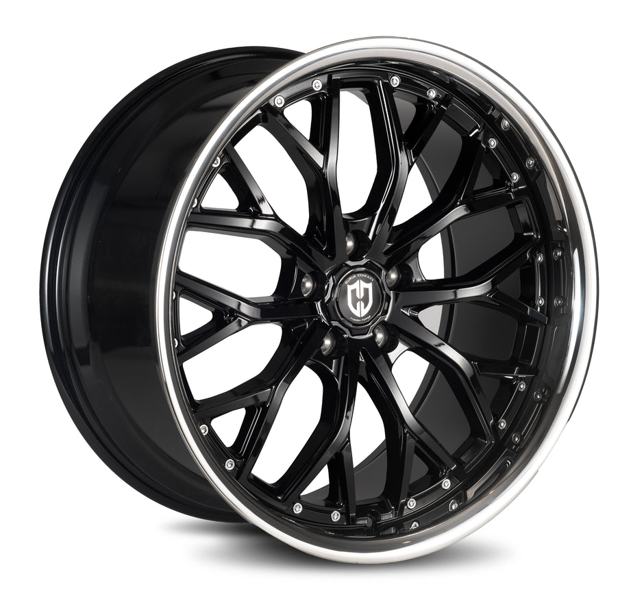 Curva CFF76 20x10 Gloss Black Stainless Lip wheel