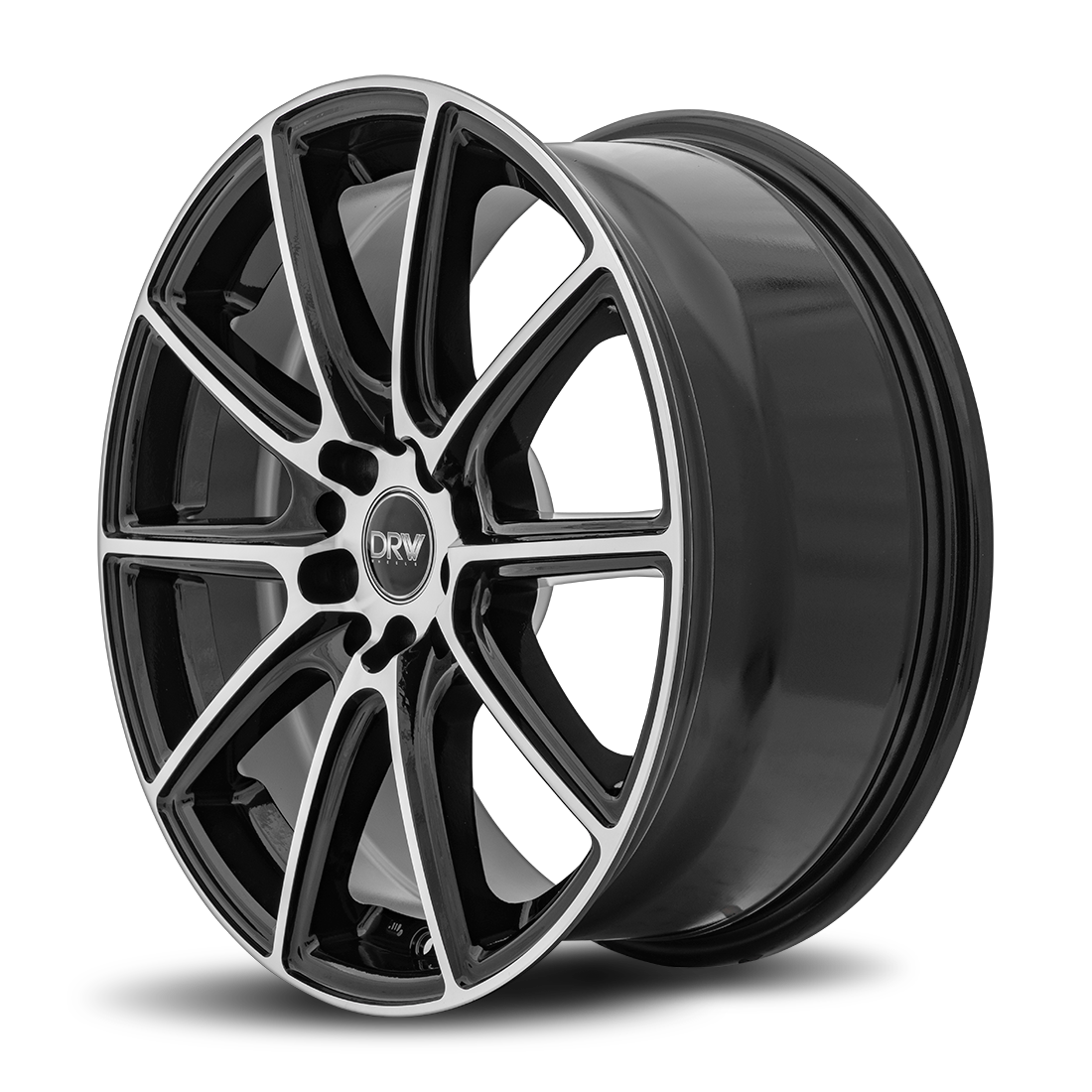 Dynamic Racing Wheels D16 18x8 Gloss Black Machined Face wheel