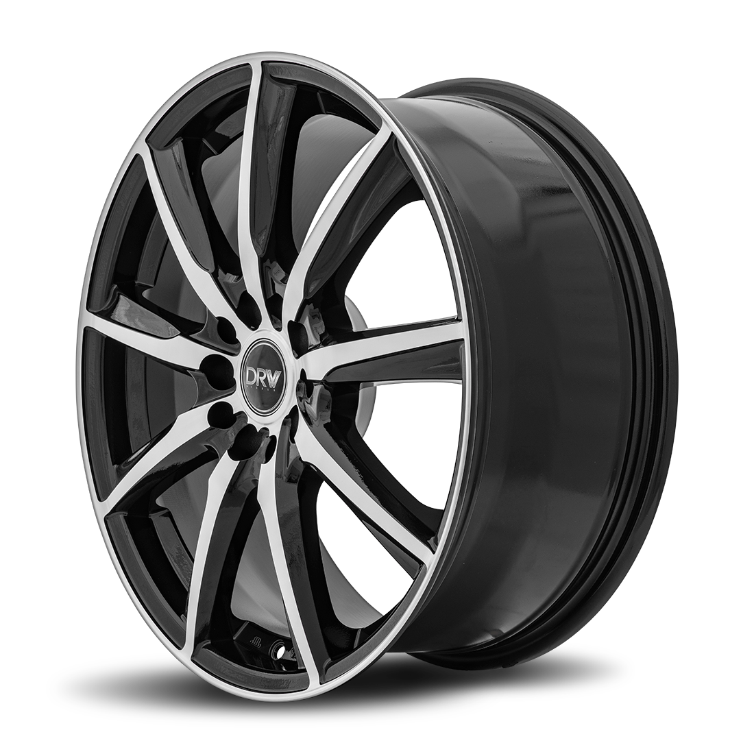 Dynamic Racing Wheels D18 18x7.5 Gloss Black Machined Face wheel