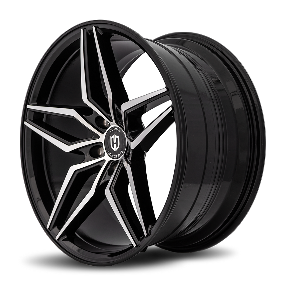 Curva C25 20x10 Gloss Black Machine Face wheel