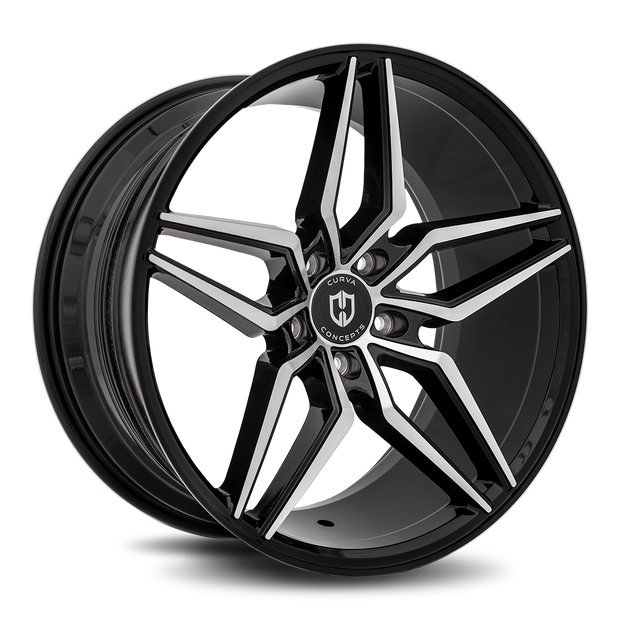 Curva C25 20x10 Gloss Black Machine Face wheel