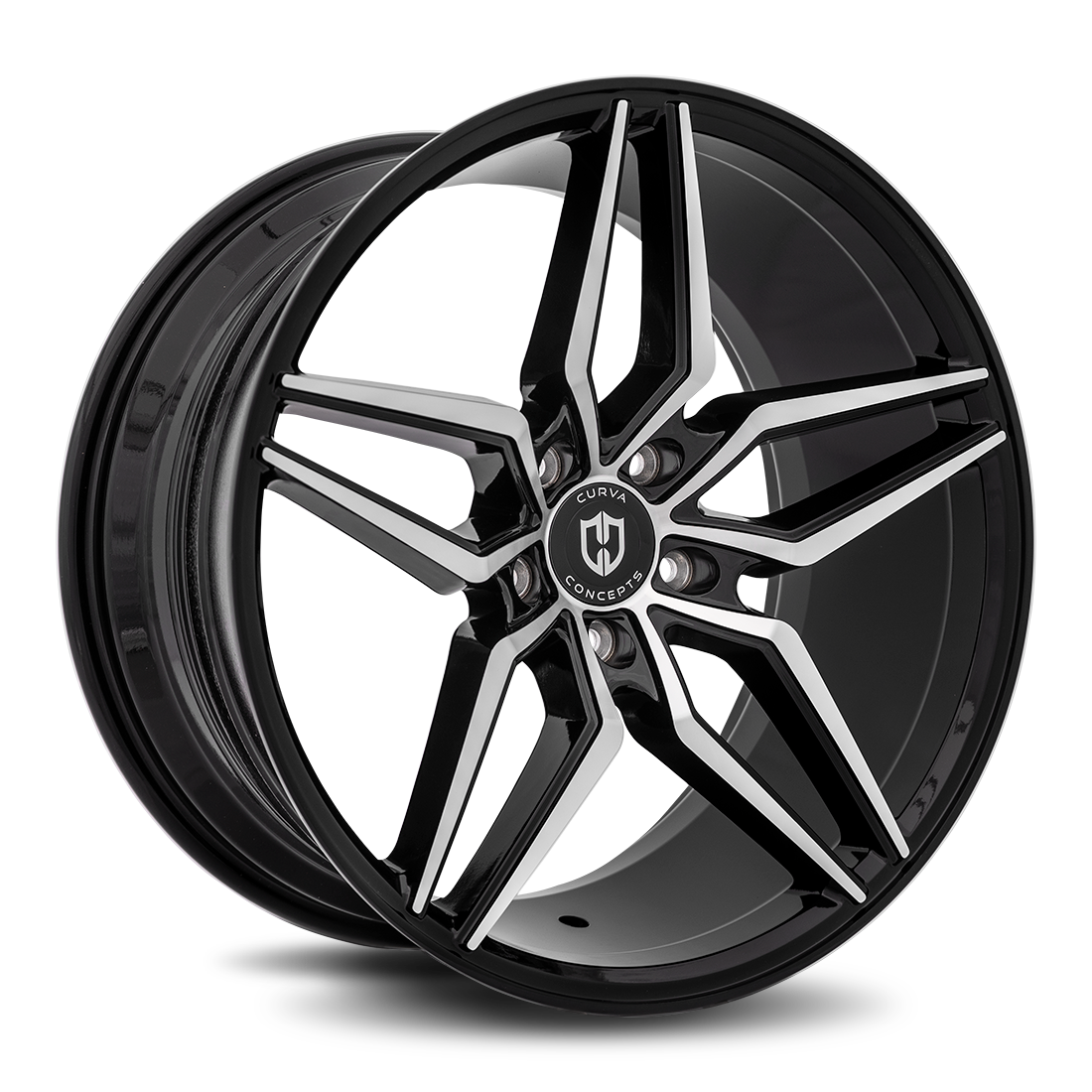 Curva C25 20x10 Gloss Black Machine Face wheel