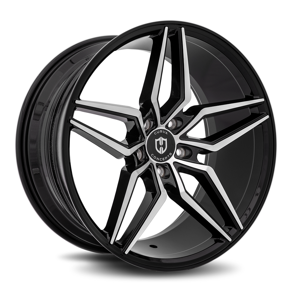 Curva C25 20x10 Gloss Black Machine Face wheel