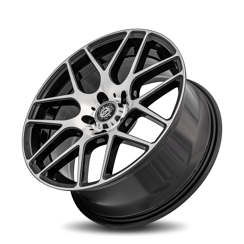 Curva C7 18x9 Gloss Black Machine Face wheel