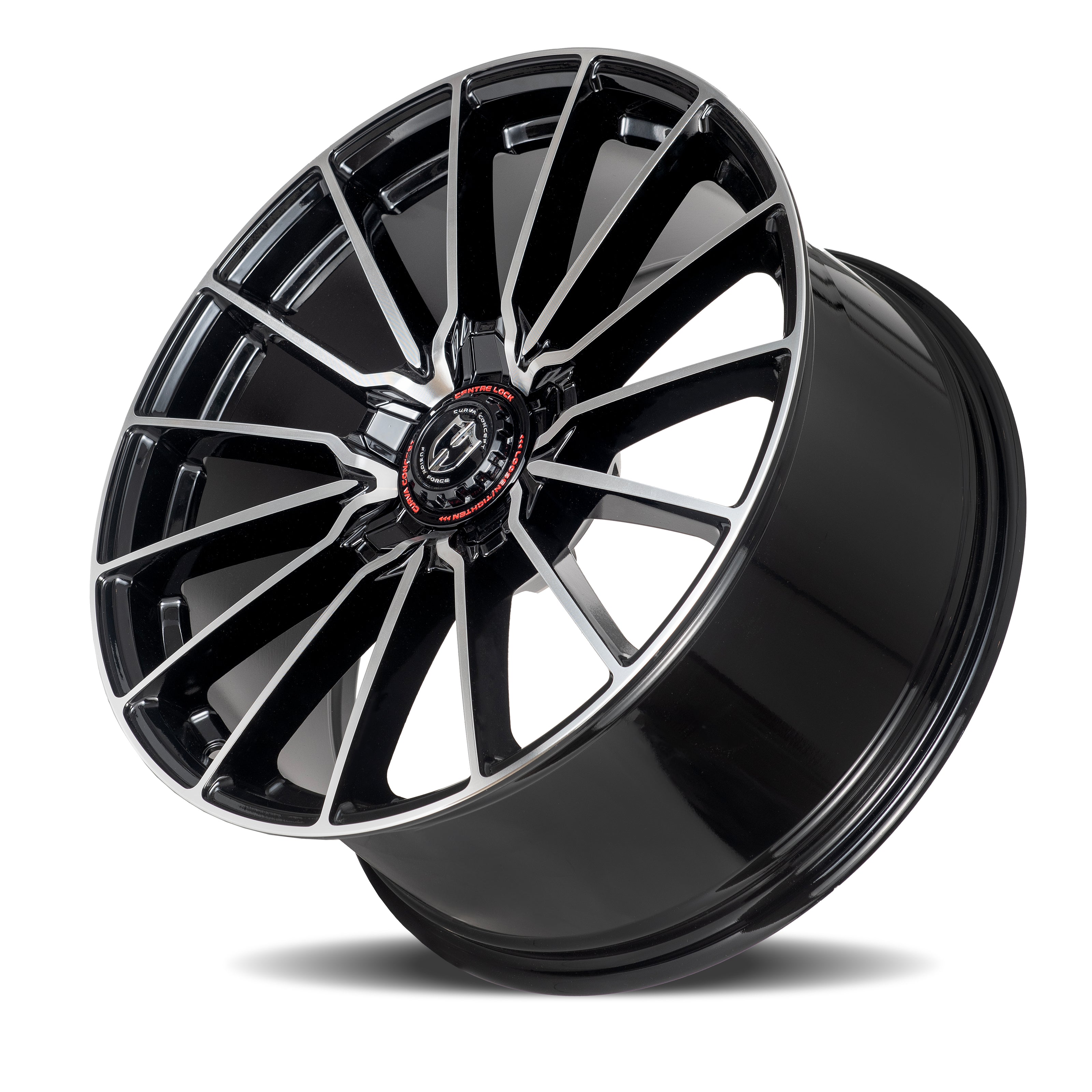 Curva CFF75 19x8.5 Gloss Black Machined Face Dark Tint Satin Lacquer wheel