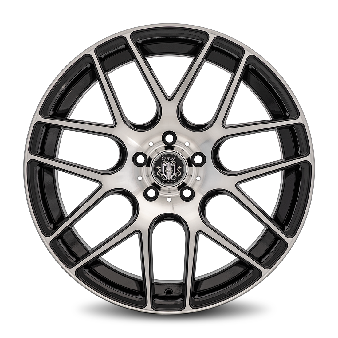 Curva C7 20x8.5 Gloss Black Machine Face wheel