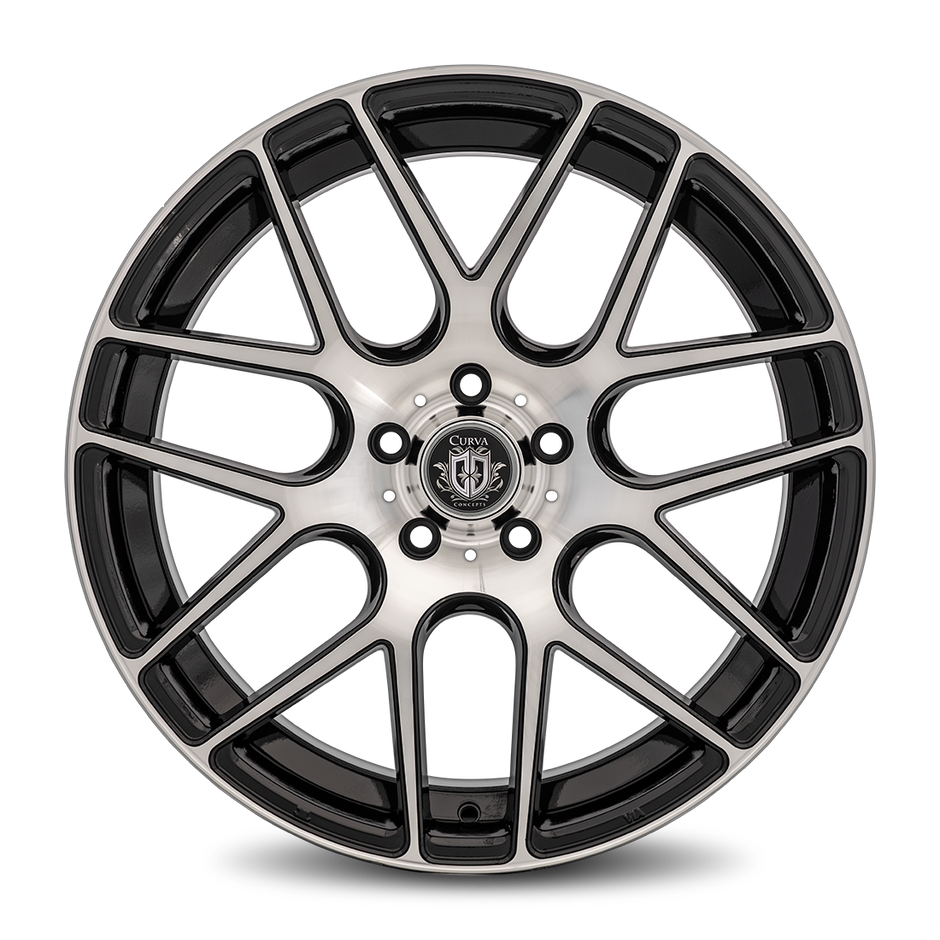 Curva C7 20x8.5 Gloss Black Machine Face wheel