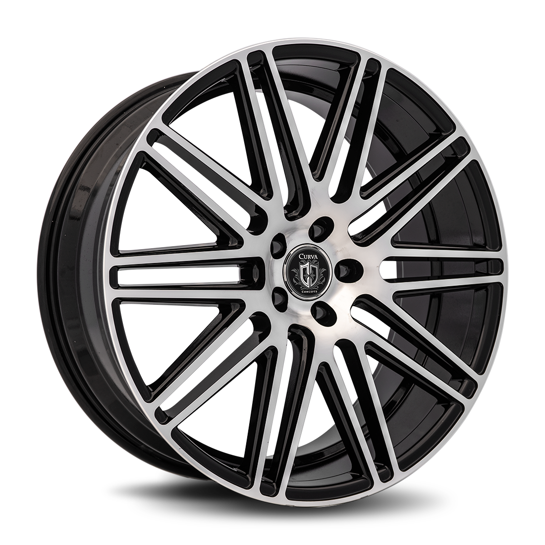 Curva C50 22x10.5 Gloss Black Machine Face wheel