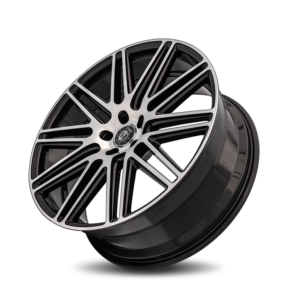 Curva C50 22x10.5 Gloss Black Machine Face wheel