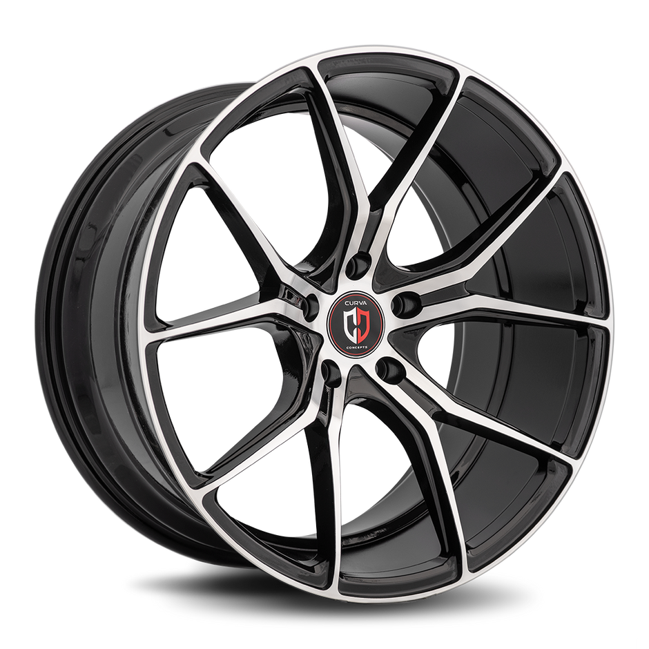 Curva C42 20x8.5 Gloss Black Machine Face wheel