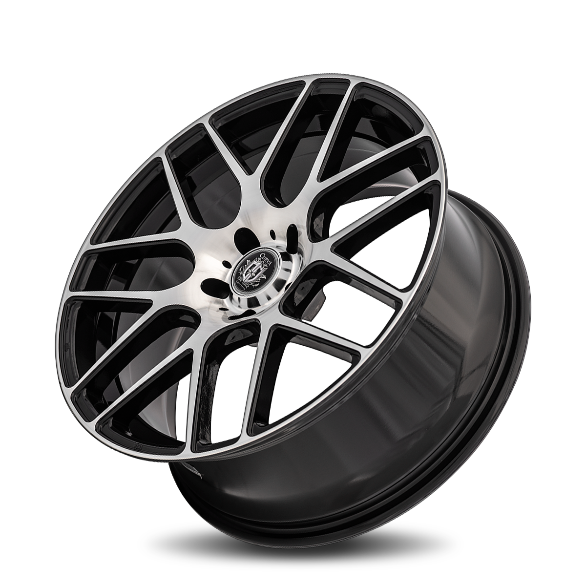 Curva C7 20x8.5 Gloss Black Machine Face wheel
