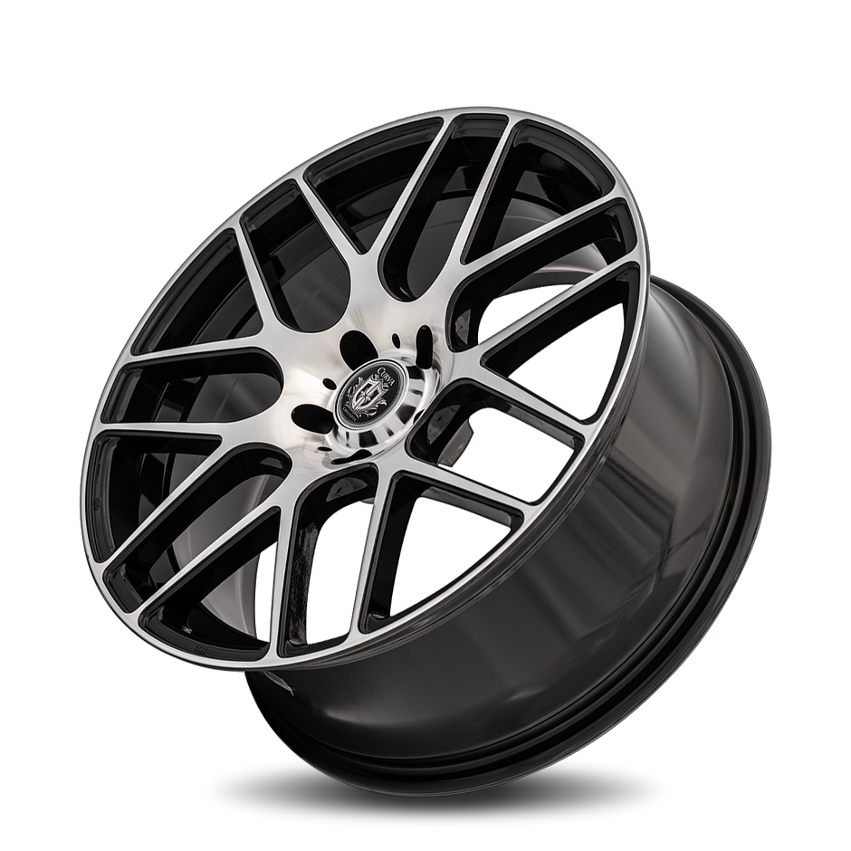 Curva C7 20x8.5 Gloss Black Machine Face wheel