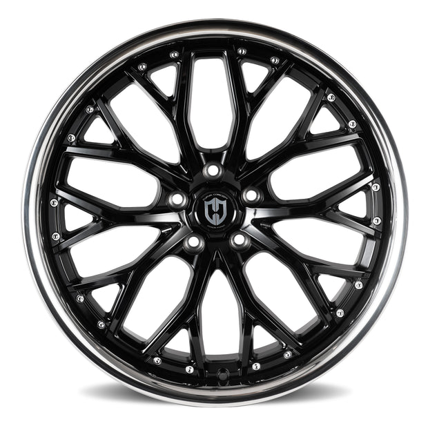 Curva CFF76 20x10 Gloss Black Stainless Lip wheel