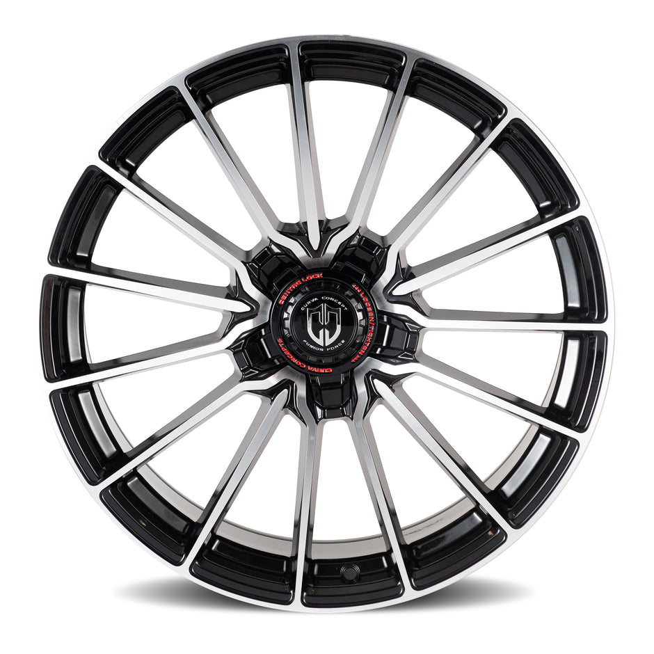 Curva CFF75 19x9.5 Gloss Black Machined Face Dark Tint Satin Lacquer wheel