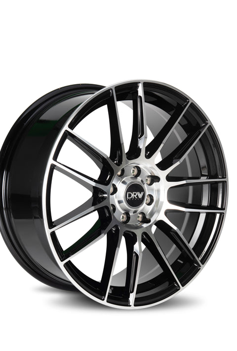 Dynamic Racing Wheels D22 18x8 Black Machined Face wheel
