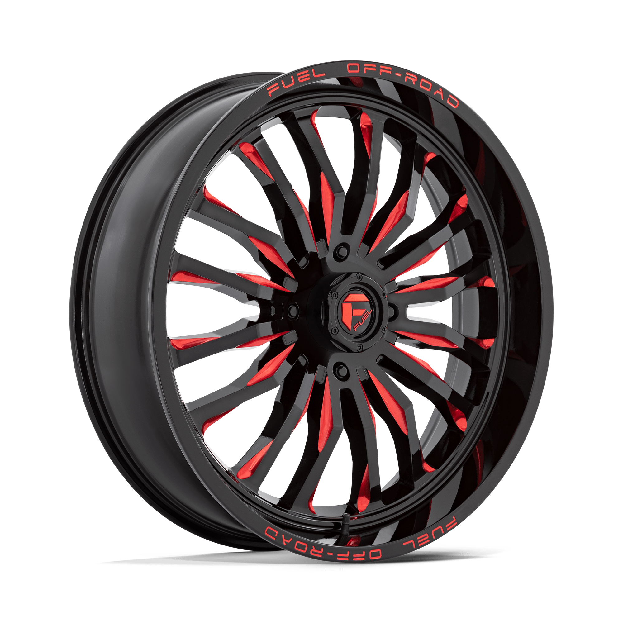 Fuel Wheels D822 ARC UTV 18x7 Gloss Black Milled W/Red 13mm ET 132mm CB 4x156