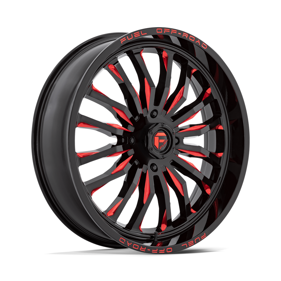 Fuel Wheels D822 ARC UTV 18x7 Gloss Black Milled W/Red 13mm ET 132mm CB 4x156