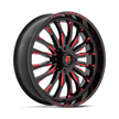 Fuel Wheels D822 ARC UTV 18x7 Gloss Black Milled W/Red 13mm ET 132mm CB 4x156