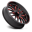 Fuel Wheels D822 ARC UTV 18x7 Gloss Black Milled W/Red 13mm ET 132mm CB 4x156