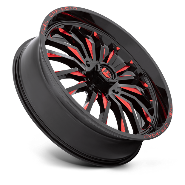 Fuel Wheels D822 ARC UTV 18x7 Gloss Black Milled W/Red 13mm ET 132mm CB 4x156