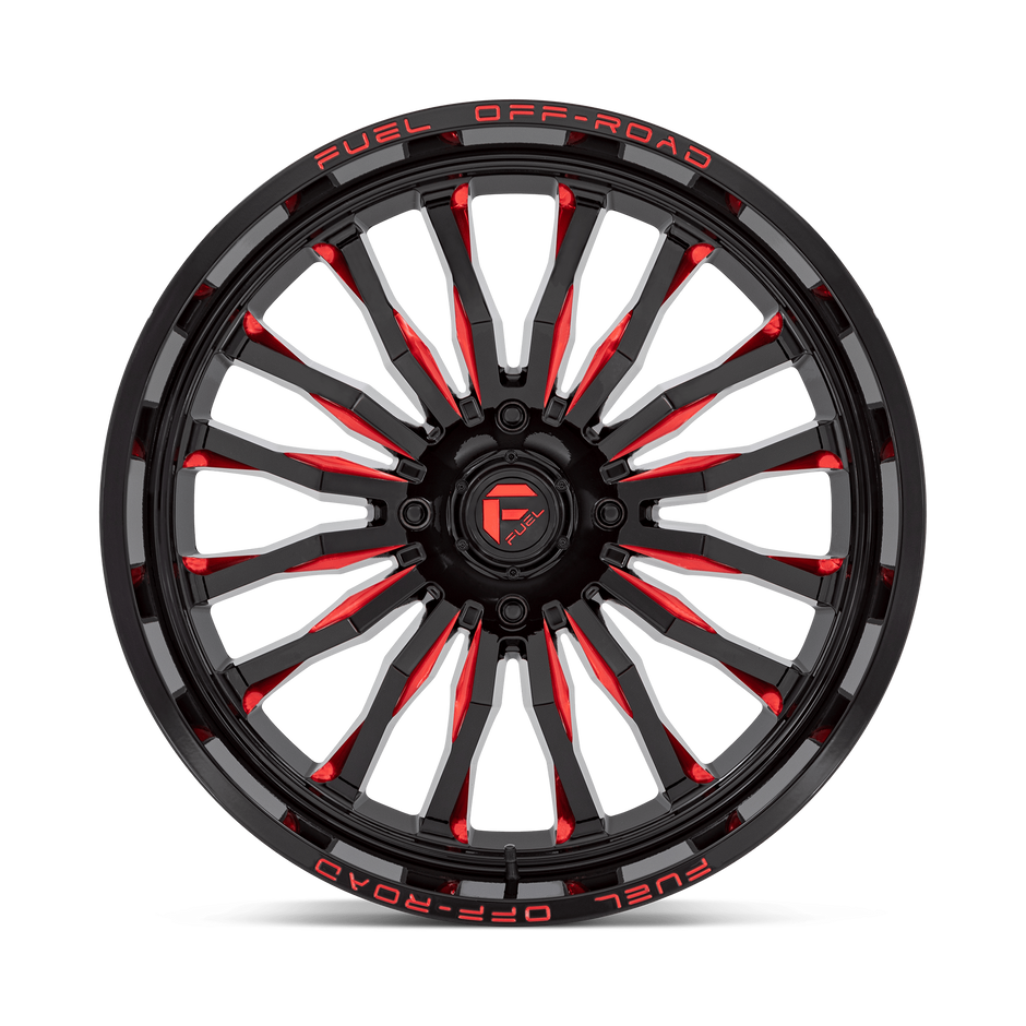 Fuel Wheels D822 ARC UTV 18x7 Gloss Black Milled W/Red 13mm ET 132mm CB 4x156