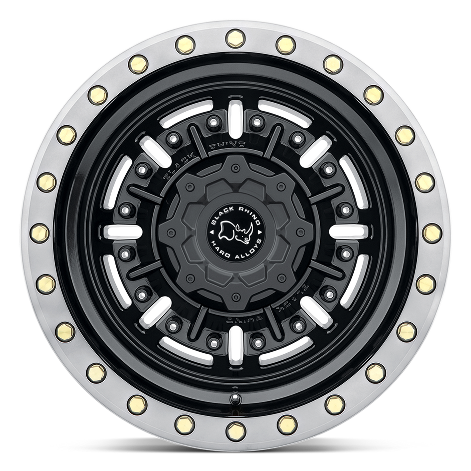 Black Rhino Hard Alloys Abrams 20x9.5 Gloss Gun Black w/Machined Dark Tint 2mm ET 84.1mm CB 5x130