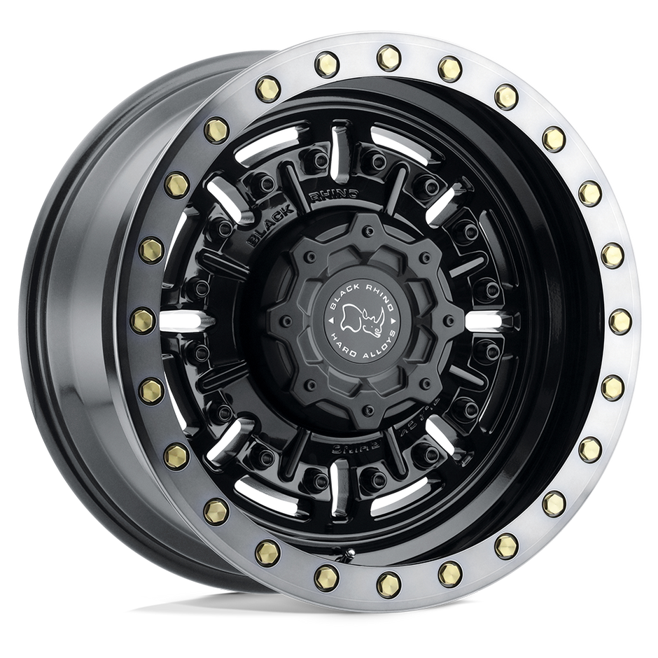 Black Rhino Hard Alloys Abrams 20x9.5 Gloss Gun Black w/Machined Dark Tint 2mm ET 84.1mm CB 5x130