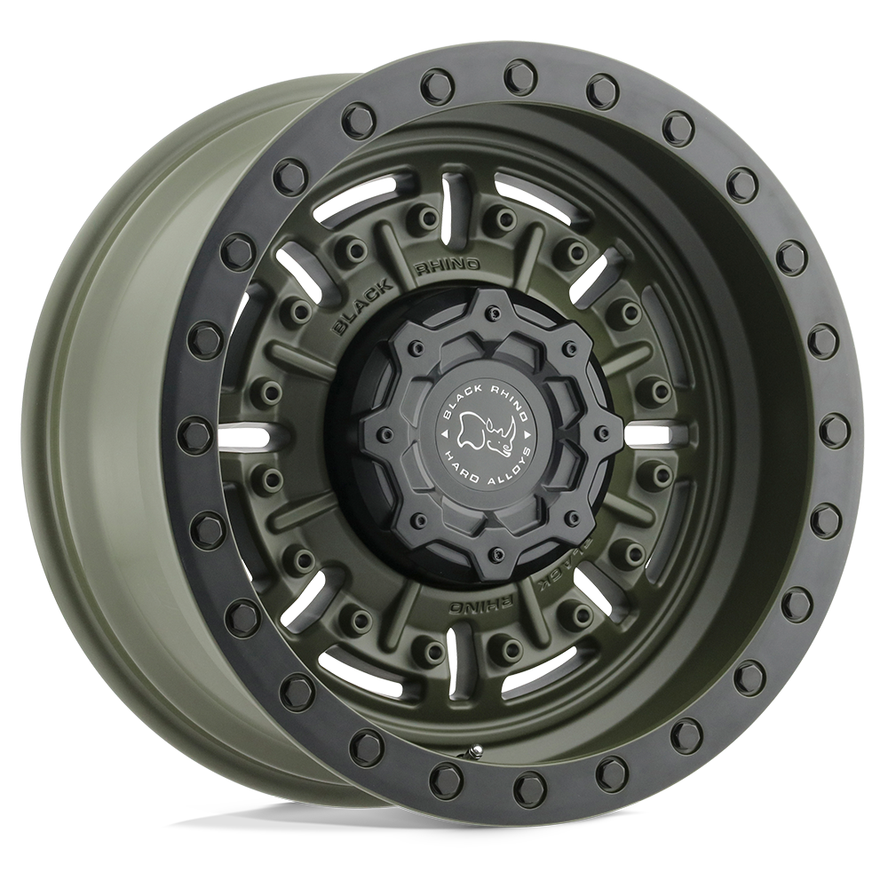 Black Rhino Hard Alloys Abrams 17x8.5 Olive Drab Green -18mm ET 112.1mm CB 6x139.7