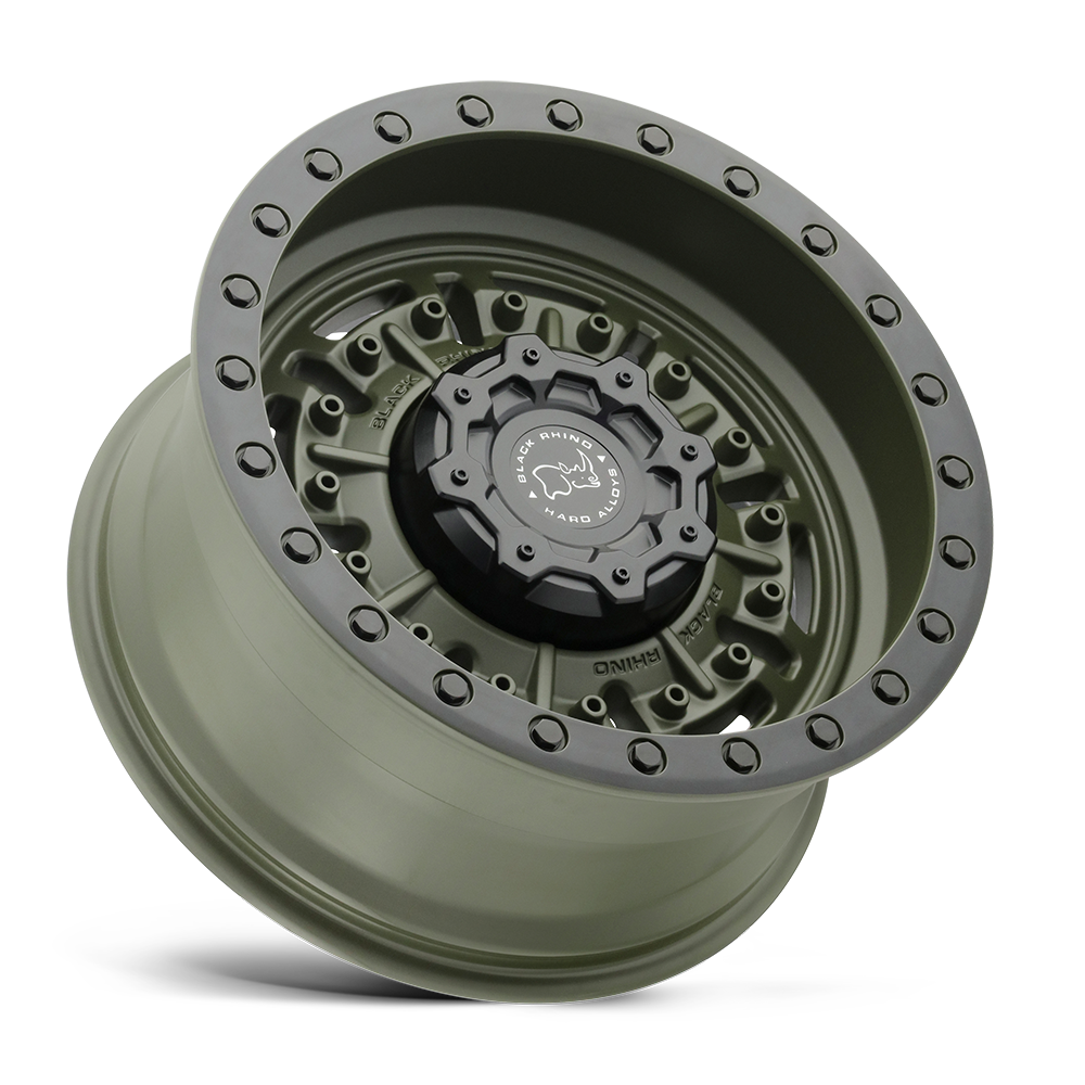 Black Rhino Hard Alloys Abrams 17x8.5 Olive Drab Green -18mm ET 112.1mm CB 6x139.7