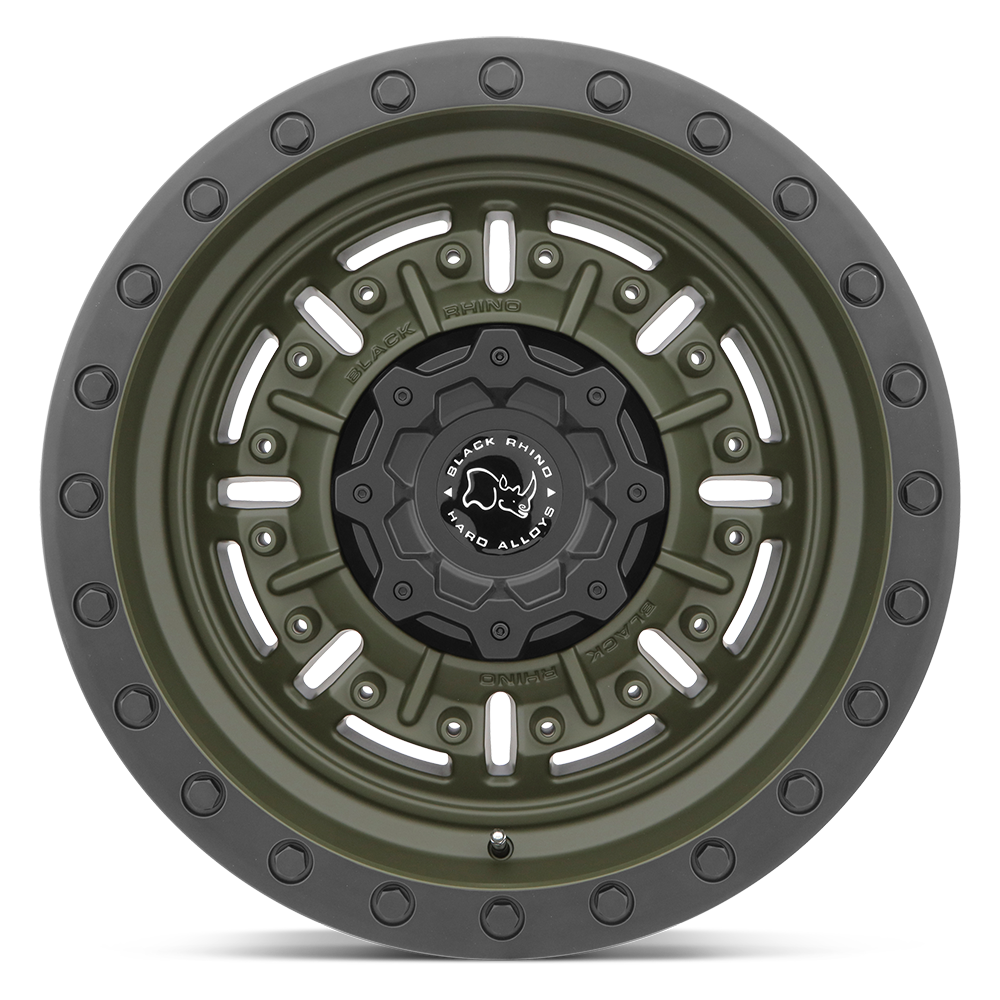 Black Rhino Hard Alloys Abrams 17x8.5 Olive Drab Green -18mm ET 112.1mm CB 6x139.7