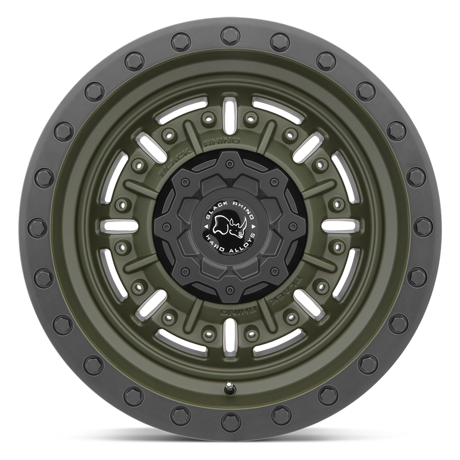 Black Rhino Hard Alloys Abrams 17x8.5 Olive Drab Green -18mm ET 112.1mm CB 6x139.7
