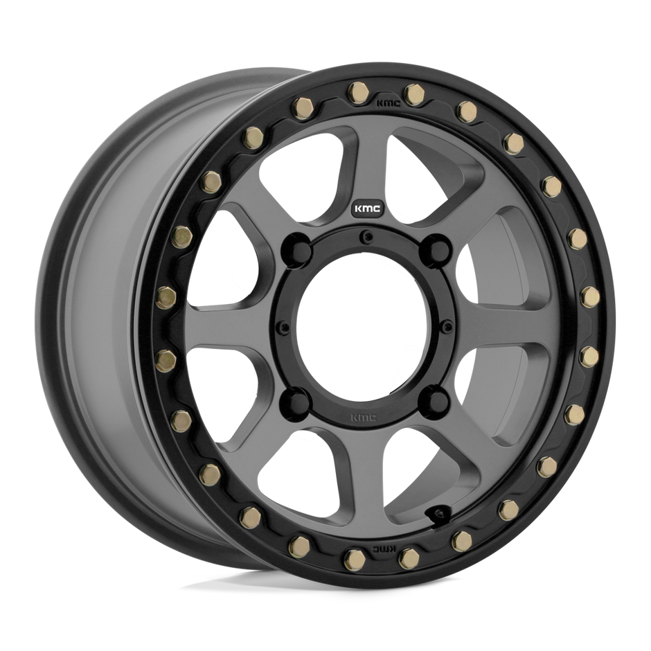 KMC Wheels KS234 Addict 2 Beadlock 15x6 Satin Gray 38mm ET 132mm CB 4x156