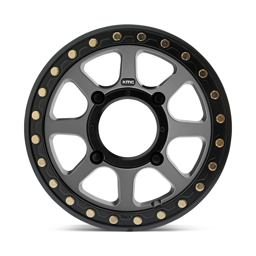 KMC Wheels KS234 Addict 2 Beadlock 15x6 Satin Gray 38mm ET 132mm CB 4x156