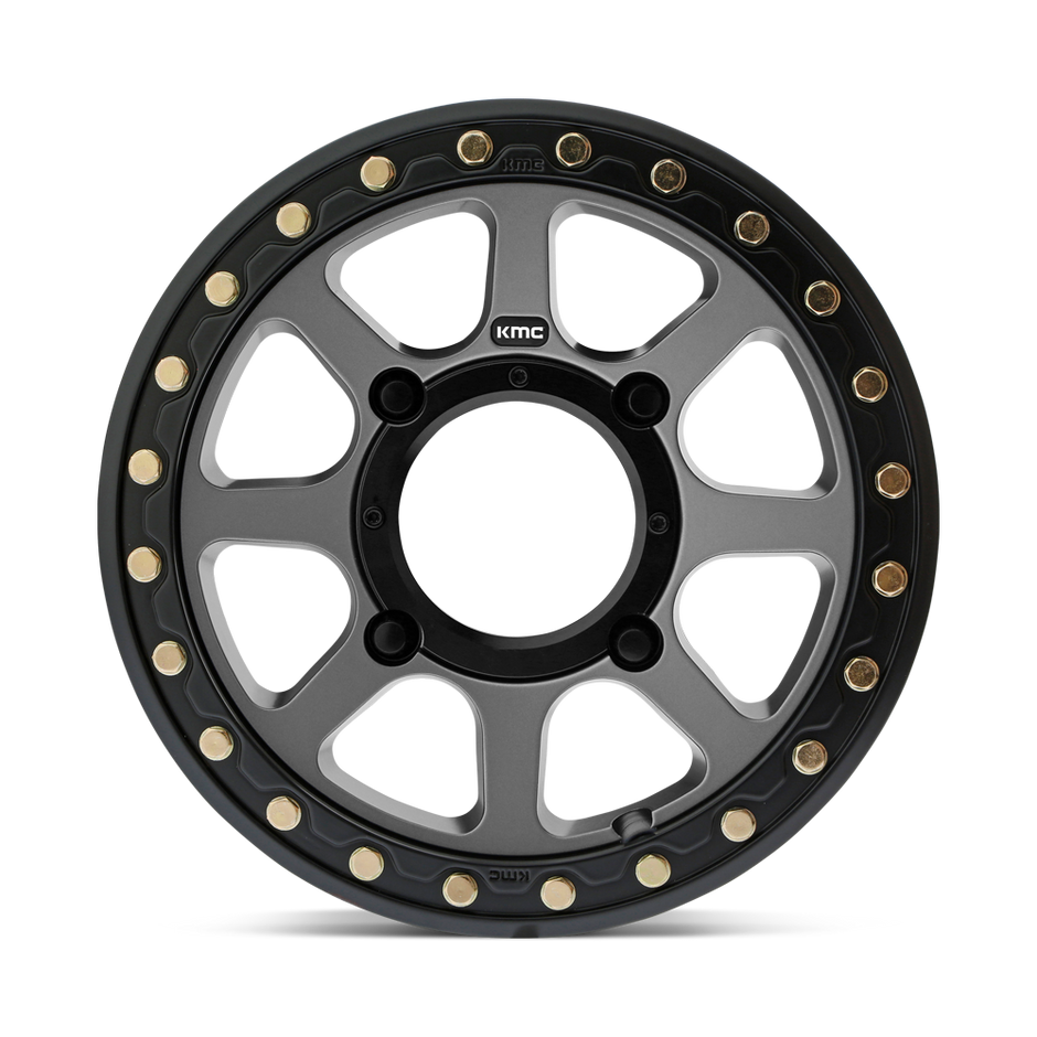 KMC Wheels KS234 Addict 2 Beadlock 15x6 Satin Gray 38mm ET 132mm CB 4x156