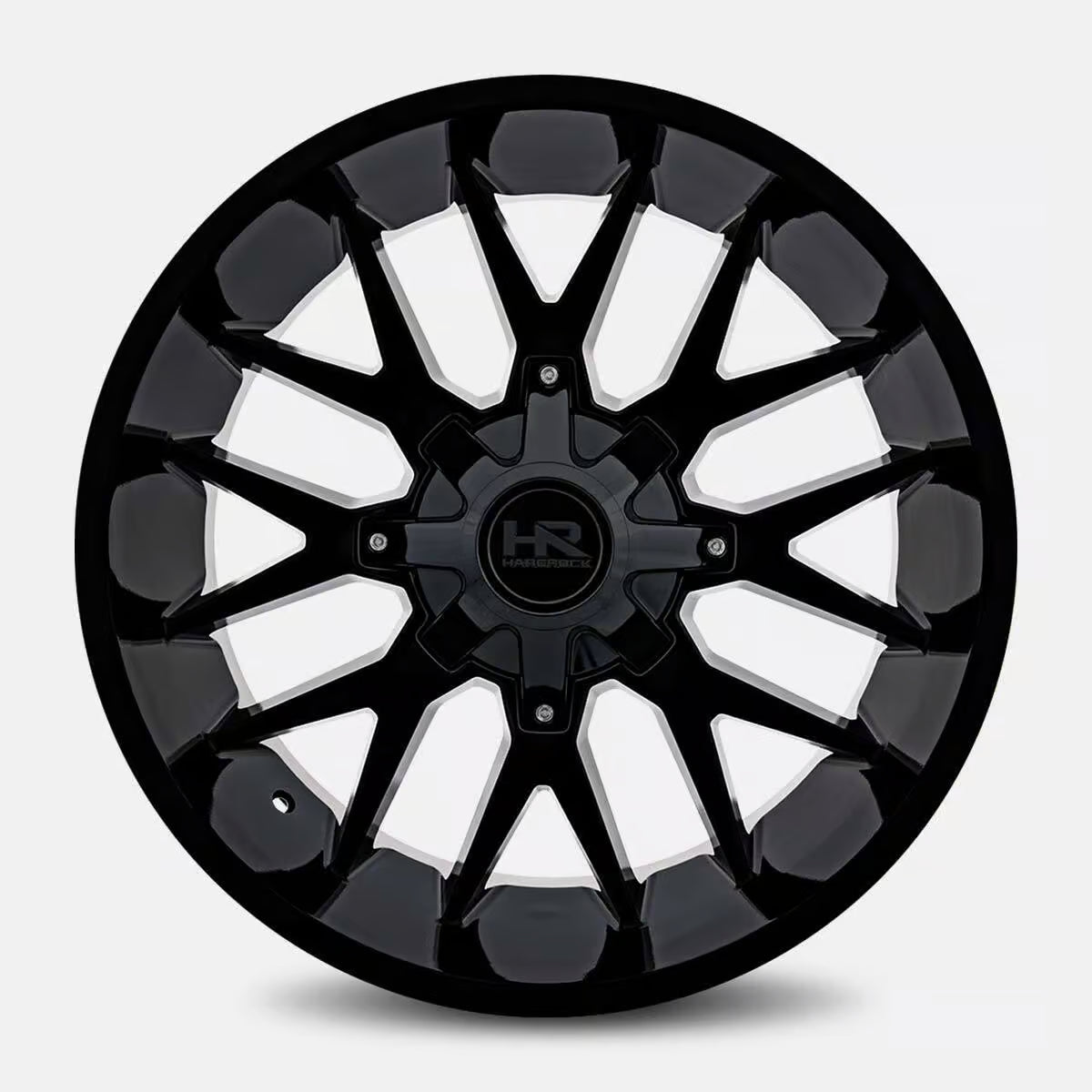 Hardrock Offroad Affliction 22x10 Gloss Black -19mm ET 124.3mm CB 8x180 wheel