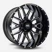 Hardrock Offroad Affliction Xposed 22x12 Gloss Black Milled -44mm ET 125.2mm CB 8x165.1 wheel