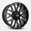 Hardrock Offroad Affliction 20x12 Gloss Black Milled -44mm ET 125.2mm CB 8x165.1 wheel