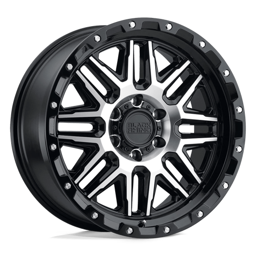 Black Rhino Hard Alloys Alamo 20x9 Gloss Black w/Machined Face -18mm ET 71.5mm CB 5x127