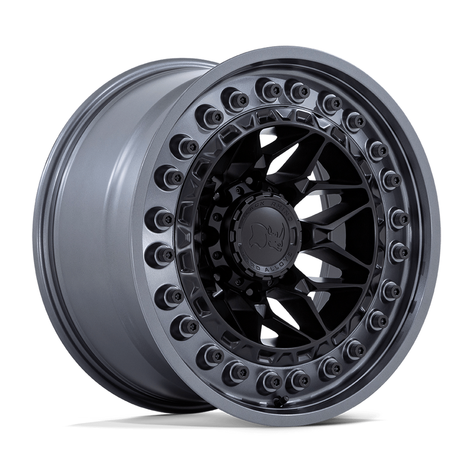 Black Rhino Hard Alloys Alpha 17x9 Matte Black w/Gunmetal Lip 0mm ET 71.5mm CB 5x127