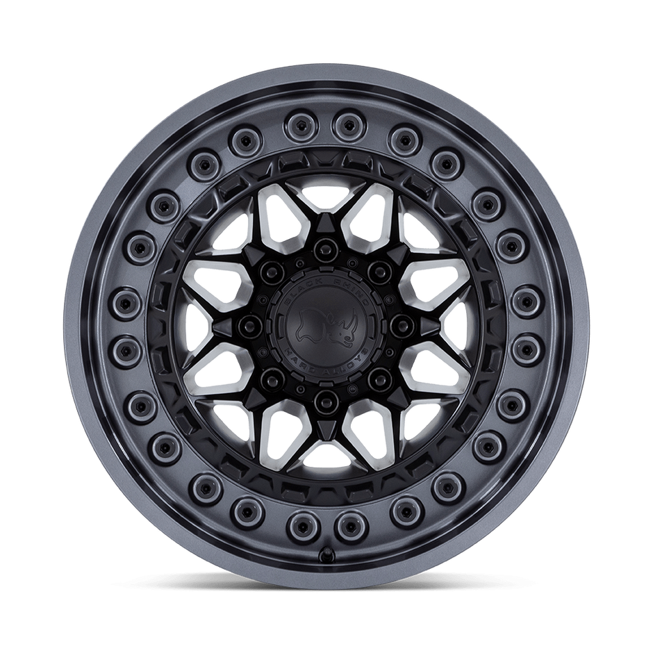 Black Rhino Hard Alloys Alpha 18x9 Matte Black w/Gunmetal Lip 20mm ET 125.1mm CB 8x165.1