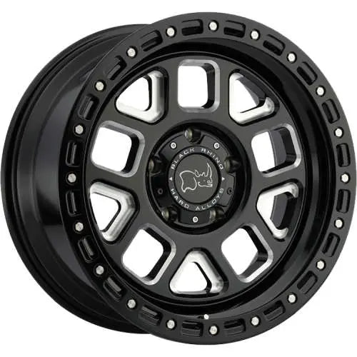 Black Rhino Hard Alloys Alpine 20x9.5 Gloss Black w/Milled Spokes 12mm ET 112.1mm CB 6x139.7