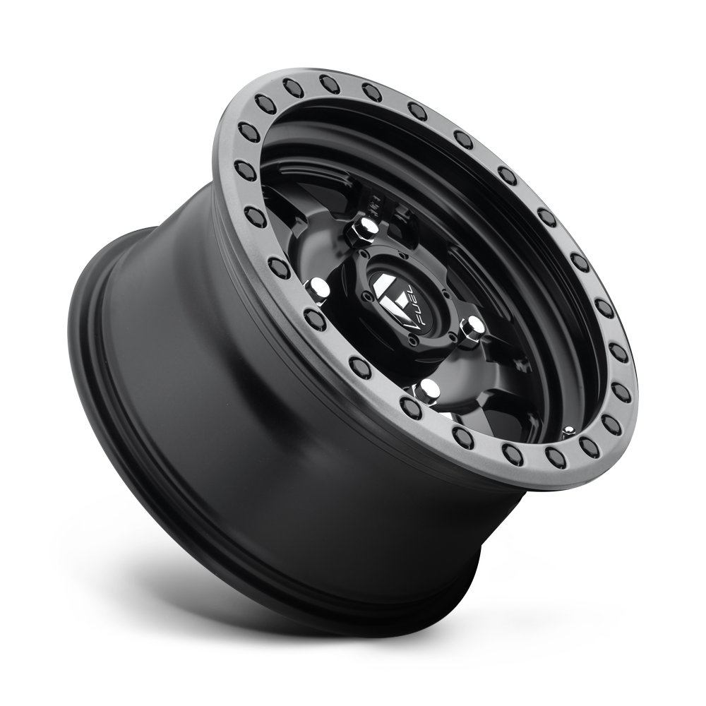 Fuel Wheels D557 Anza UTV 14x7 Matte Black W/Gunmetal Ring 13mm ET 79.4mm CB 4x110