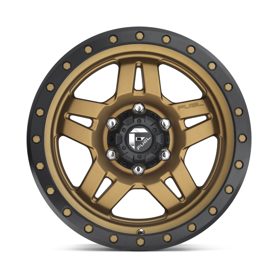 Fuel Wheels D583 Anza 17x8.5 Matte Bronze w/Black Bead Ring -6mm ET 108mm CB 6x139.7